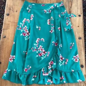 Sezane silk wrap skirt, 40